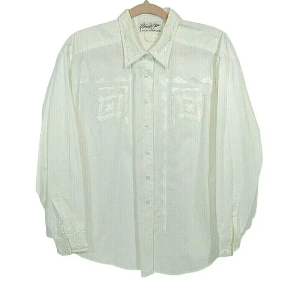 Panhandle Slim Women's Western Rodeo Shirt Southwest Motif Embroidered 2X Few sp - Picture 1 of 8